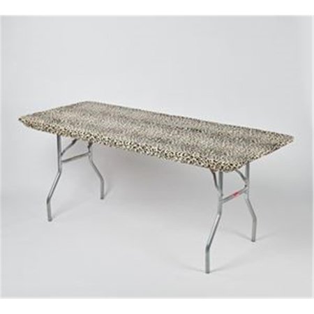GO-GO 30 x 96 in. Fitted Plastic Table Covers With Elastic Leopard GO366232